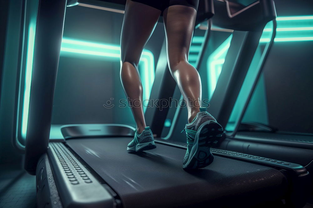 Similar – Image, Stock Photo Couple legs over steppers training in aerobic class