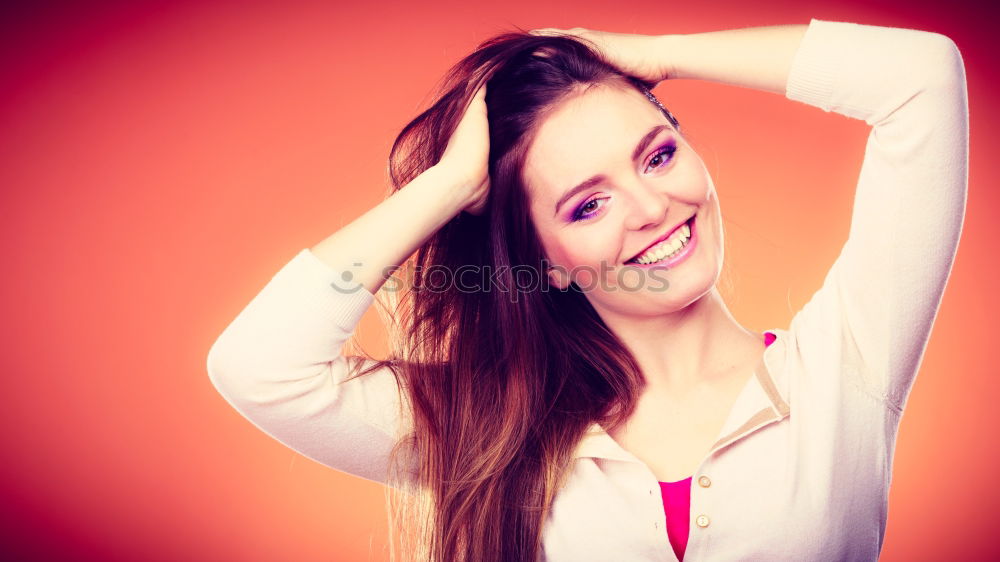 Similar – Delighted woman with eyes closed