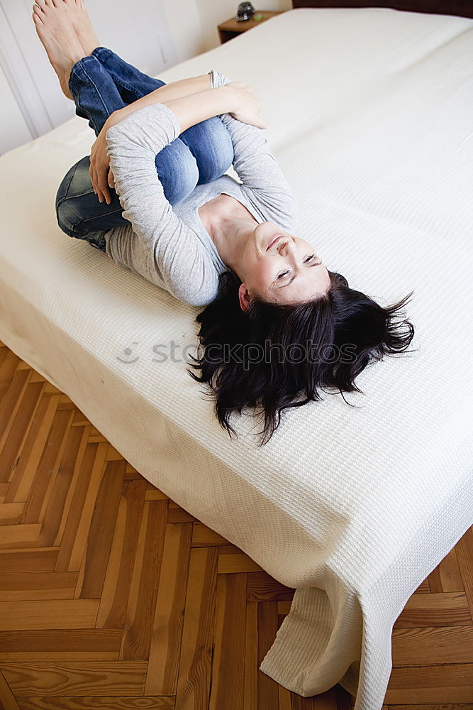 Similar – Image, Stock Photo Young black lady sleeping on sofa at home