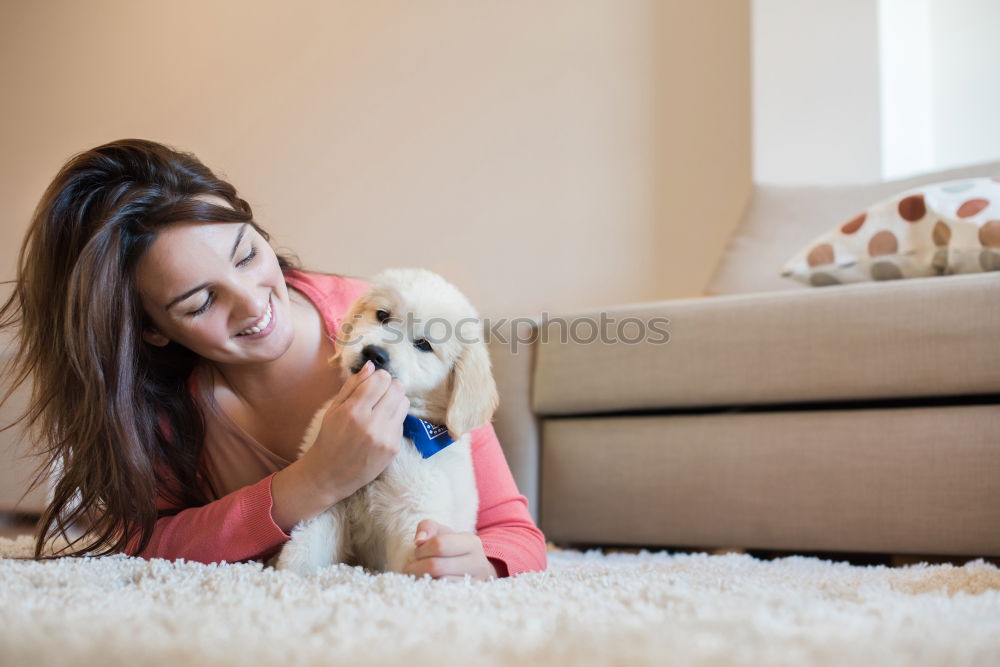 a dog and its due play on a sofa with a strong rope