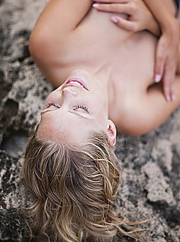 Similar – Image, Stock Photo young woman doing yoga exercise at coast