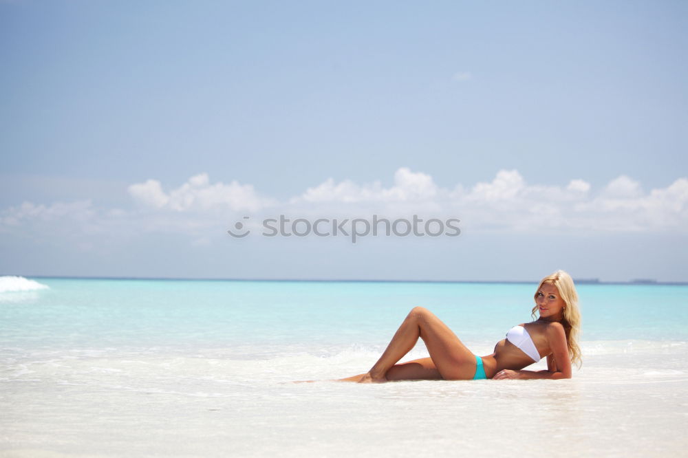 Similar – Image, Stock Photo Rear view of sexy young caucasian woman sunbathing topless on romote pabble beach on Pag island, Croatia, Mediterranean.