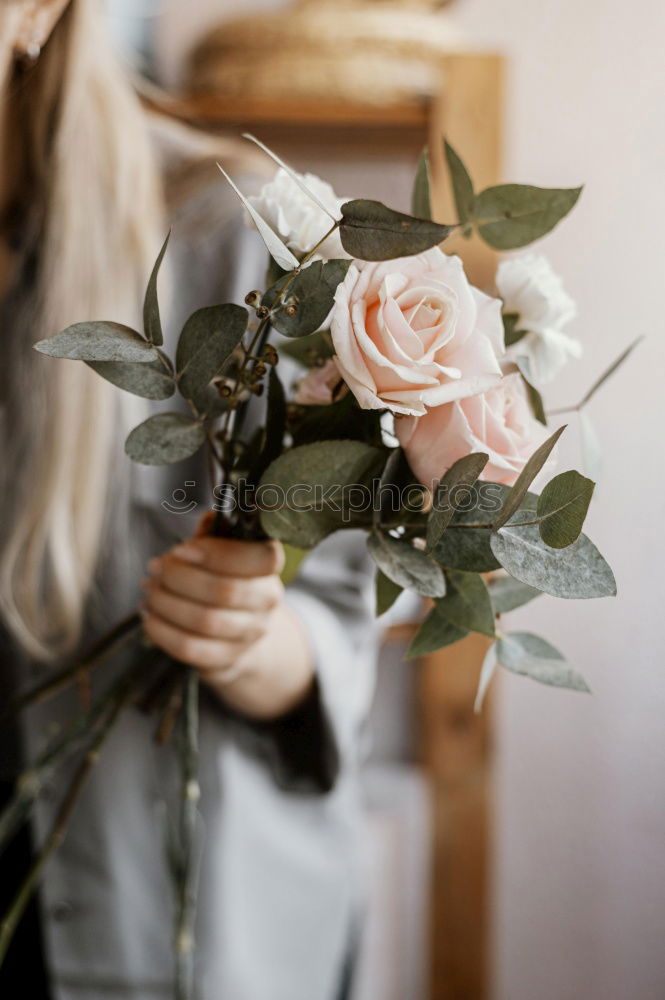 Similar – Image, Stock Photo Pink flower on handle of retro car