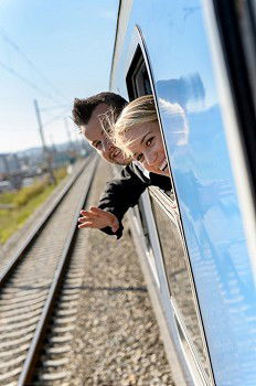 Image, Stock Photo left Railroad Woman