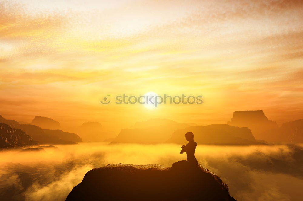 Similar – Stop climate catastrophe and turn around now. Person at Arthur’s Seat in Edinburgh in the fog