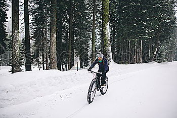 Similar – Image, Stock Photo Man riding motorcycle on snowy road