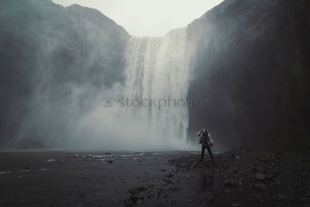 Similar – Waterfall on Iceland with man