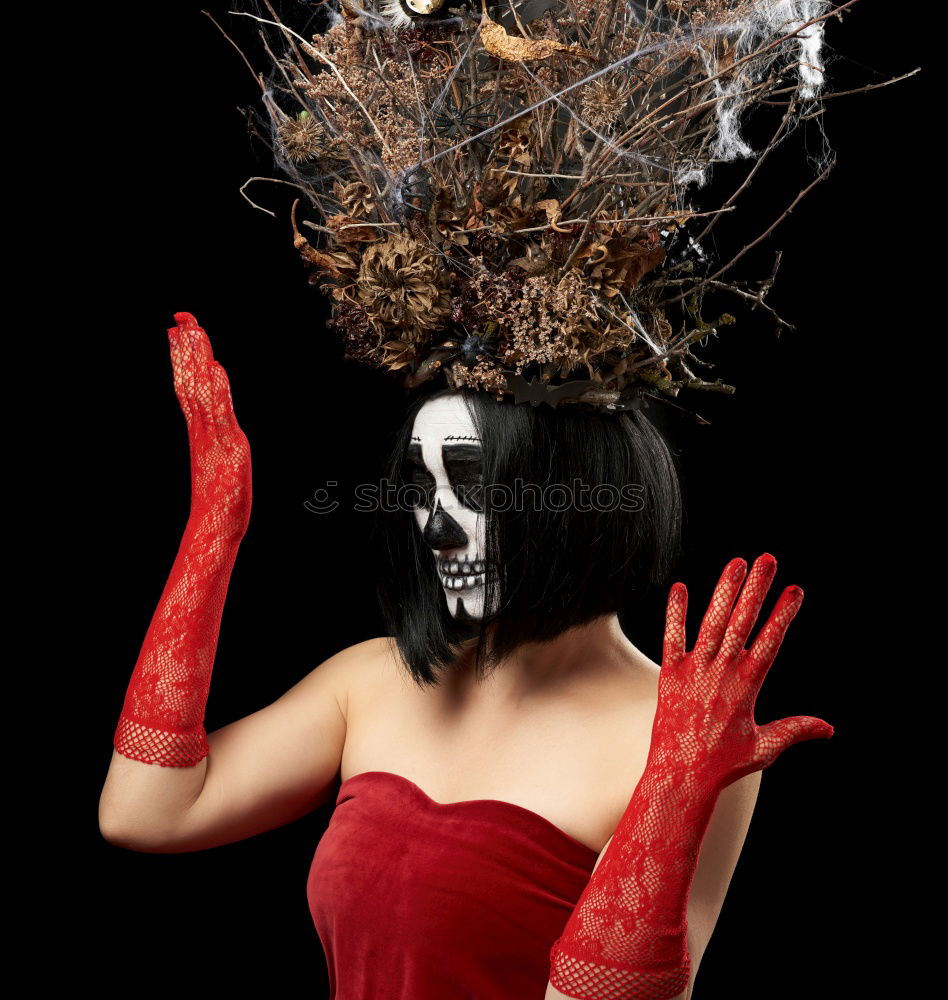 Image, Stock Photo girl in halloween costume