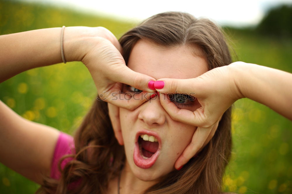 Similar – Image, Stock Photo Crazy self-portrait of a young woman