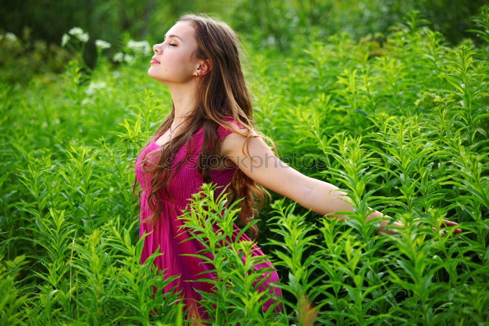 Julia in the woods.