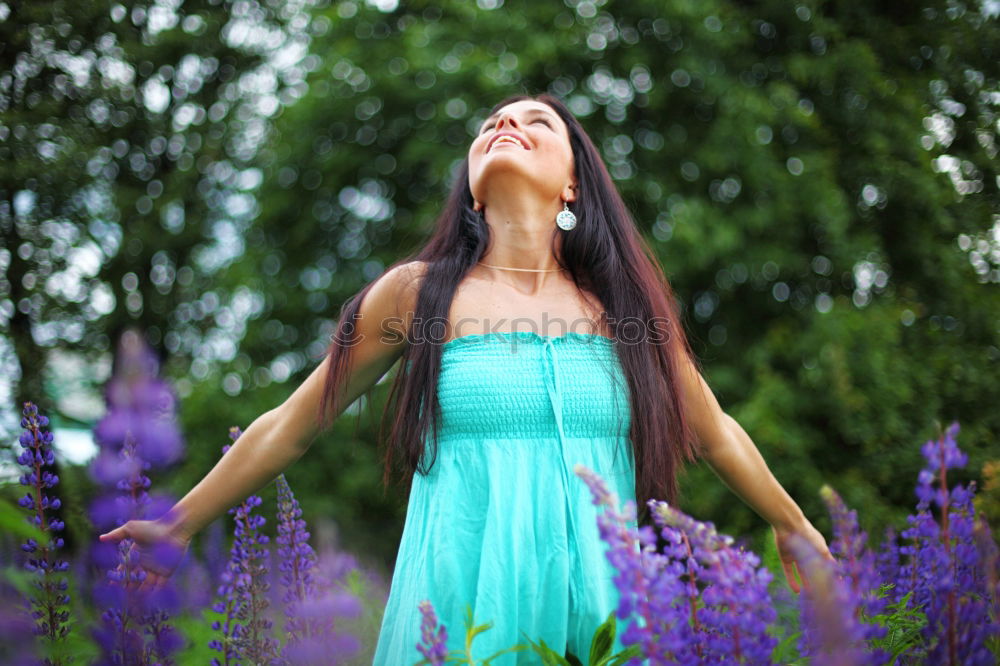 Similar – Image, Stock Photo Young woman doing yoga on wooden road in nature