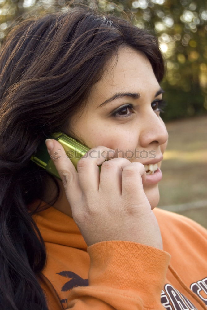 Similar – Image, Stock Photo Woman in red coat speak on mobile phone