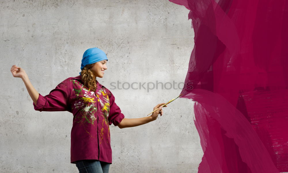 Similar – Image, Stock Photo Woman holding pennant saying FUCK and shouting something