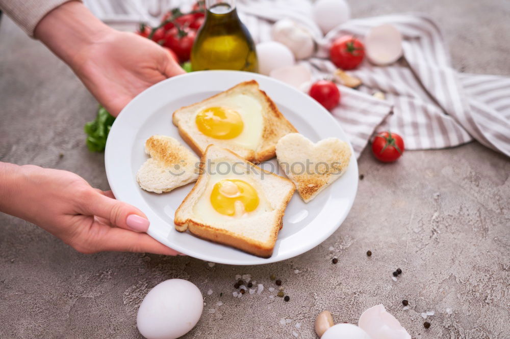 Image, Stock Photo country breakfast on rustic home kitchen