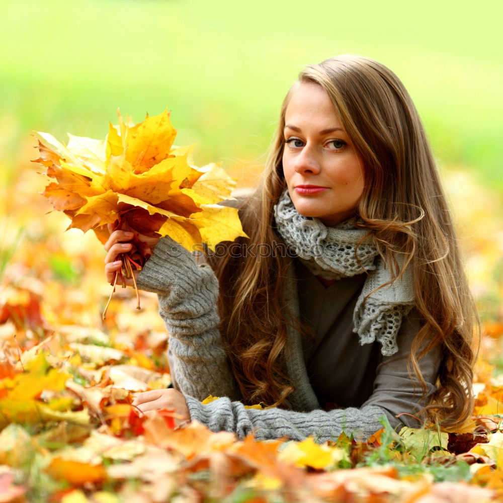 Similar – Image, Stock Photo Pretty young woman with red hair in the autumn park