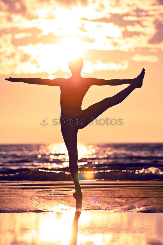 Similar – Image, Stock Photo Woman on the beach doing yoga