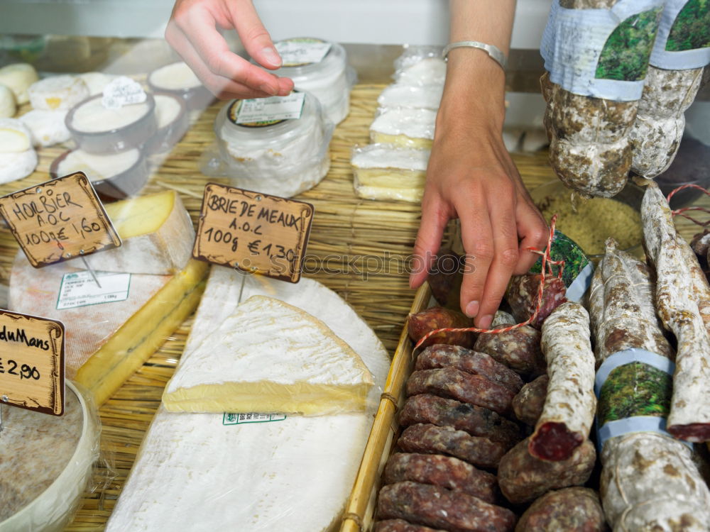 Similar – Image, Stock Photo south tyrolean salami weekly market