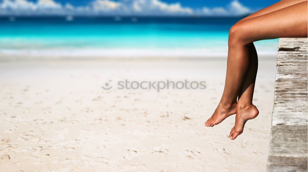 Similar – man takes a beach walk