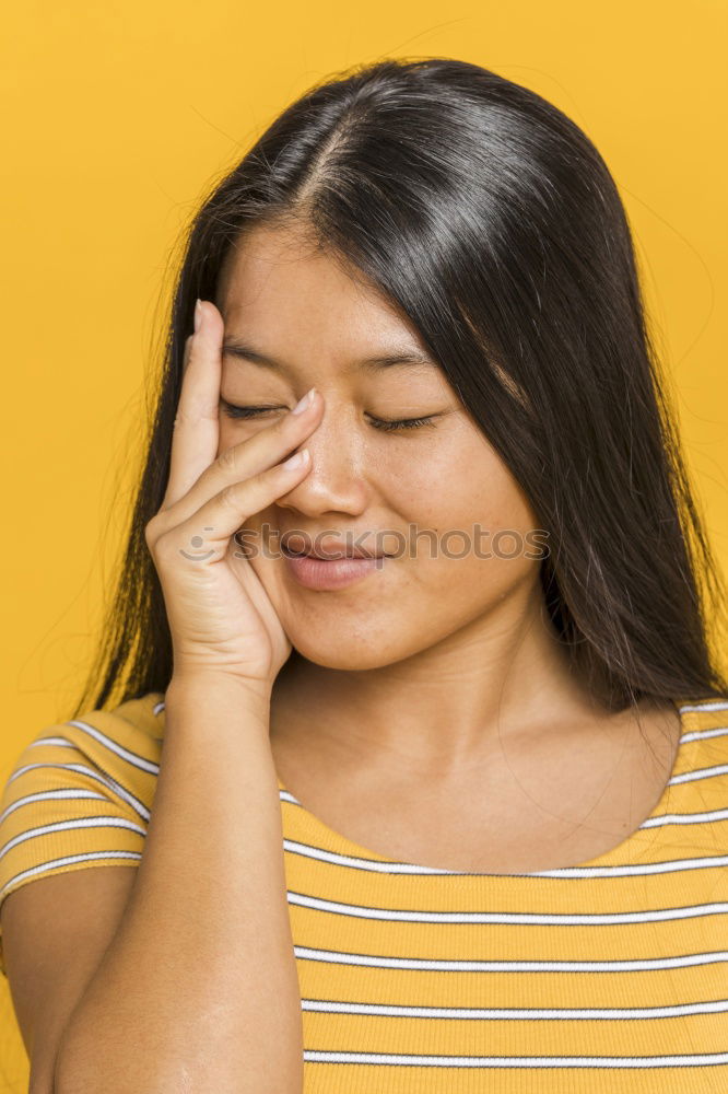 Similar – Image, Stock Photo Blonde woman with yellow woollen sweater