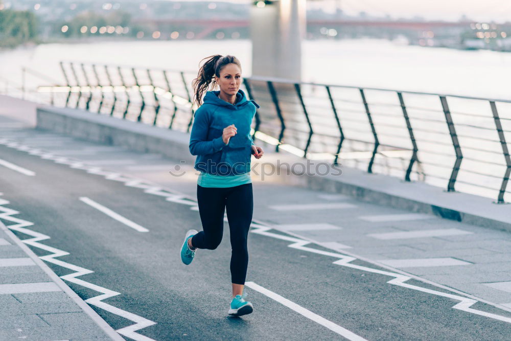Similar – Image, Stock Photo athletic woman running