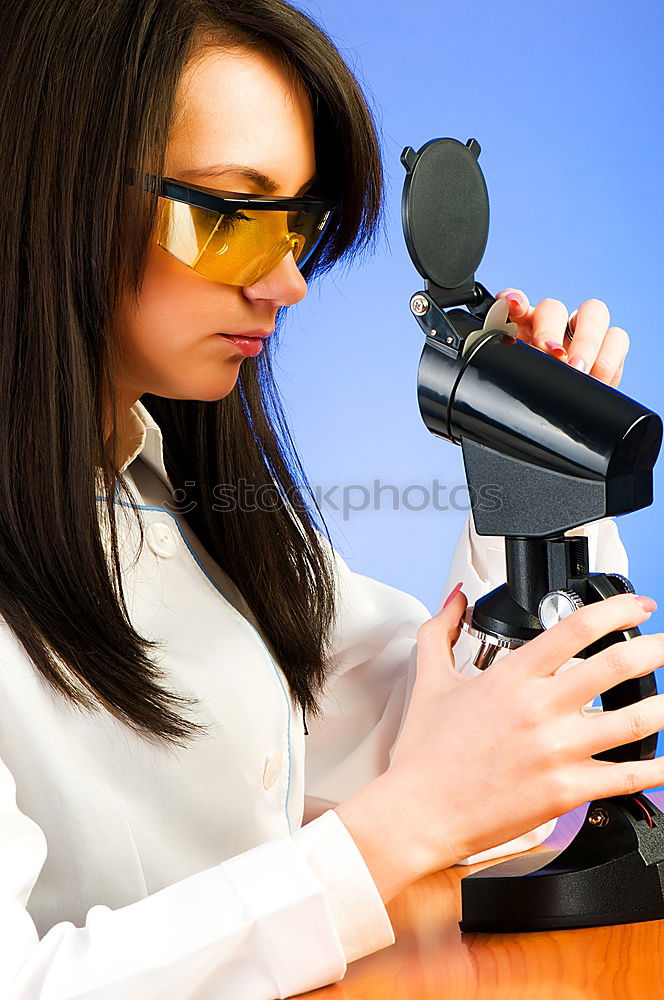 Similar – Image, Stock Photo Woman in protective clothes showing a blue paint roller