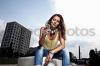 Similar – Image, Stock Photo Brunette girl with longboard in the street