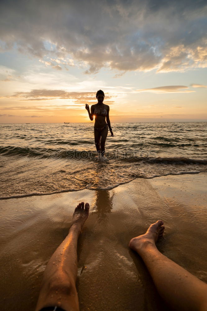 Similar – Silhouette of happy family