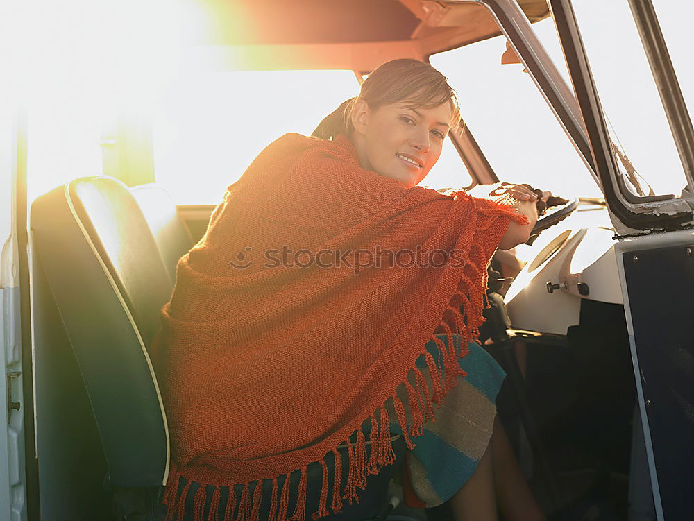 Similar – Man sleeping in vintage car