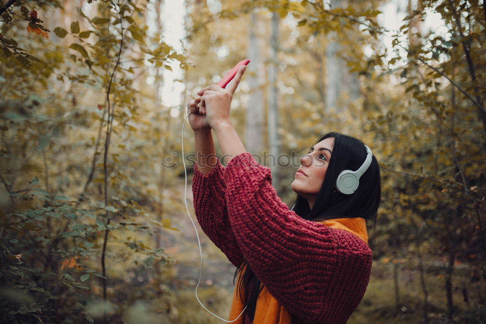 Similar – Image, Stock Photo Young woman in sunny forest