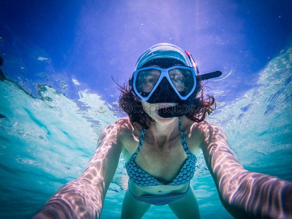 Similar – Image, Stock Photo Freediving: self-portrait of a male freediver