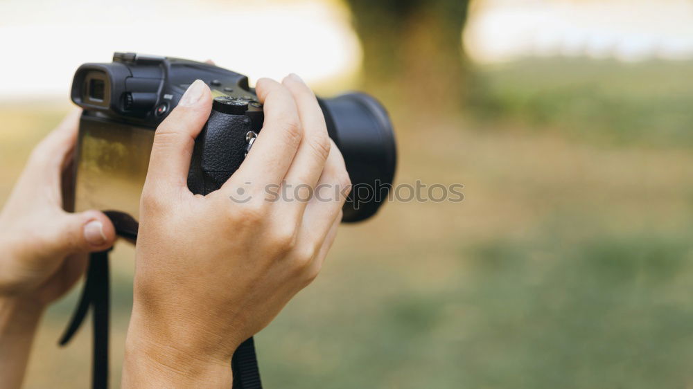 Landscape through the viewfinder of an old camera