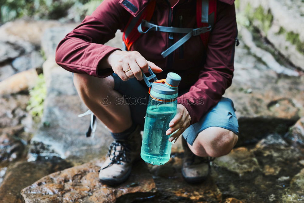 Similar – Image, Stock Photo Boy resting at the lake