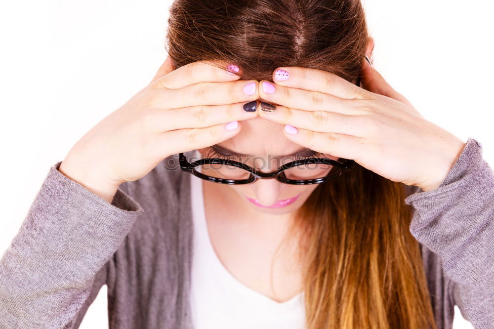 Similar – Image, Stock Photo young woman peeking through fingers