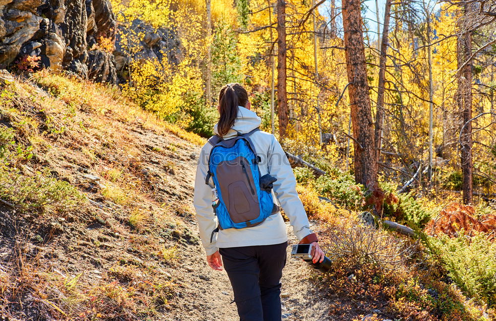 Similar – Young Backpacker enjoying of Nature.