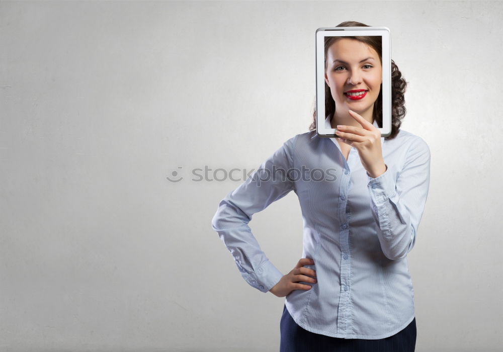 Similar – Image, Stock Photo #A5# Self-confident woman at work