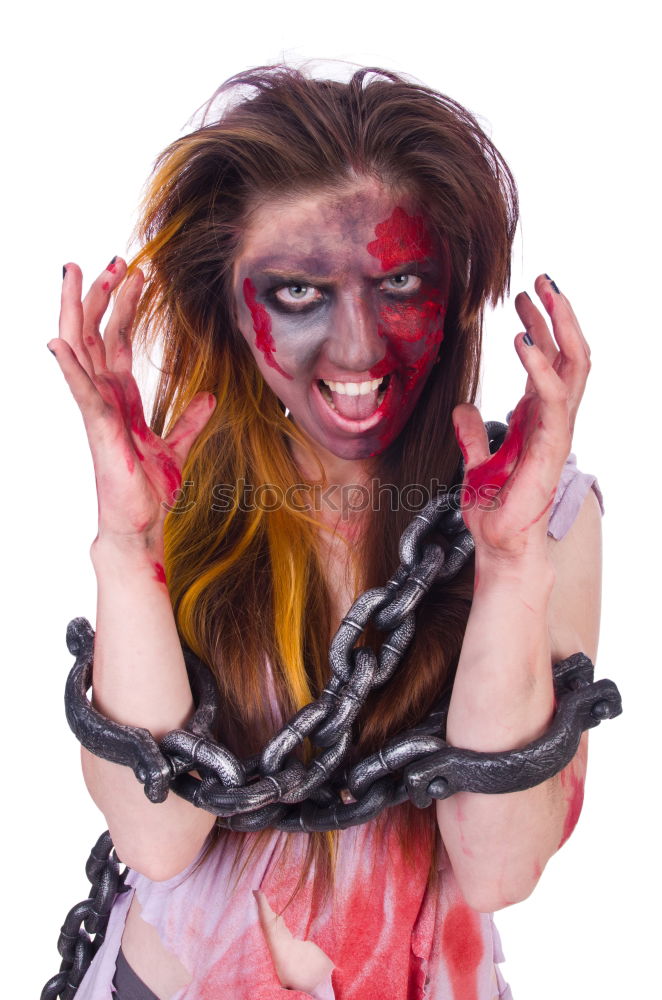 Similar – Image, Stock Photo Young punk woman screaming