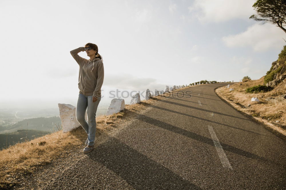 Similar – Image, Stock Photo Happy little boy playing on the road at the day time. Kid having fun outdoors. He skateboarding on the road. Concept of sport.