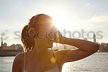 Similar – Image, Stock Photo Young woman in the city