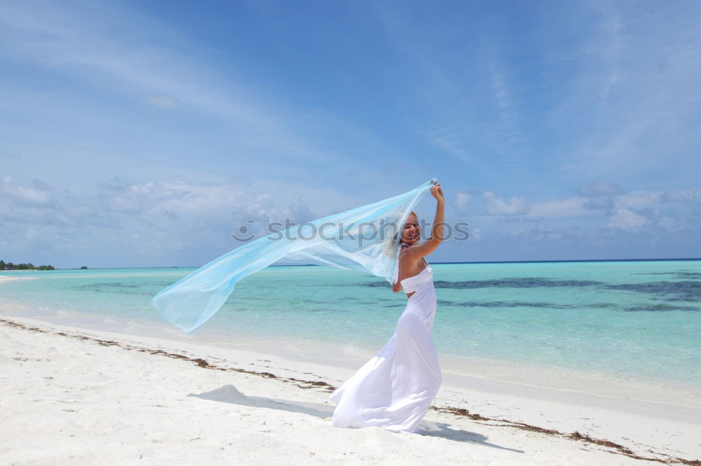 Image, Stock Photo Bride on the beach Wedding