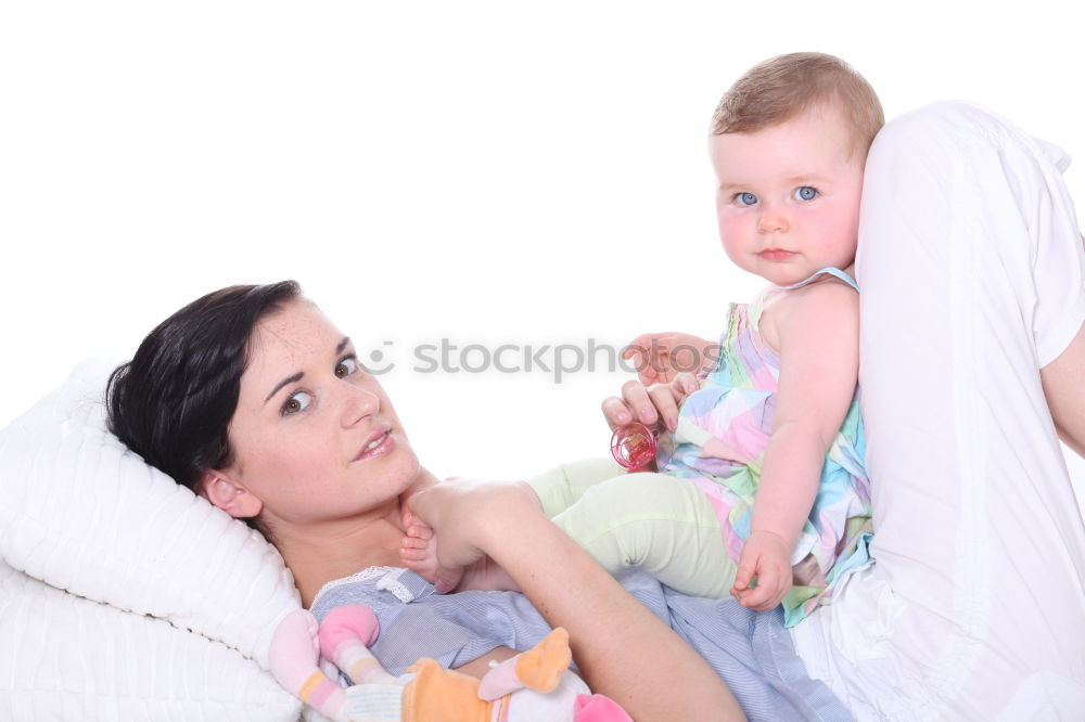 Similar – Baby girl playing with mother and have fun