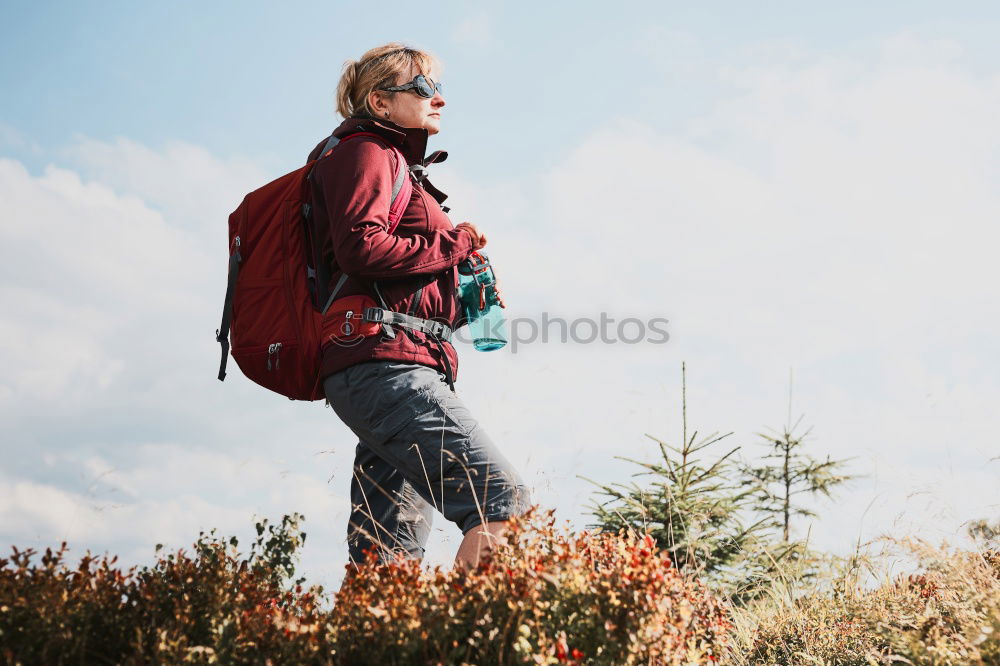 Similar – Young Backpacker enjoying of Nature.