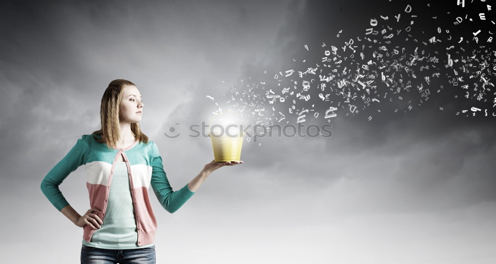 Similar – Image, Stock Photo Young smiling girl celebrating New Year holding sparklers