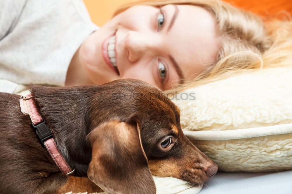 Similar – Image, Stock Photo Happy woman kissing her cat.