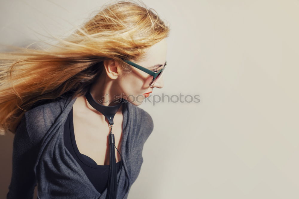 Similar – blonde Frau mit Brille