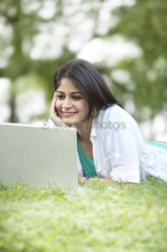 Similar – Image, Stock Photo Young African woman with looking at her digital tablet