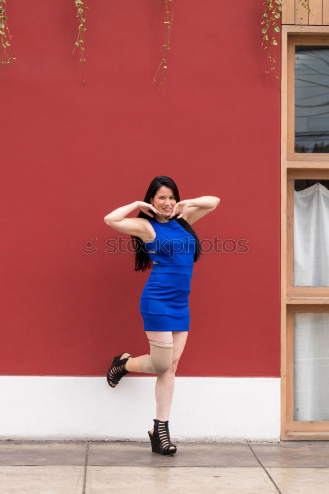 Similar – Smiling black woman, afro hairstyle, agains urban wall.