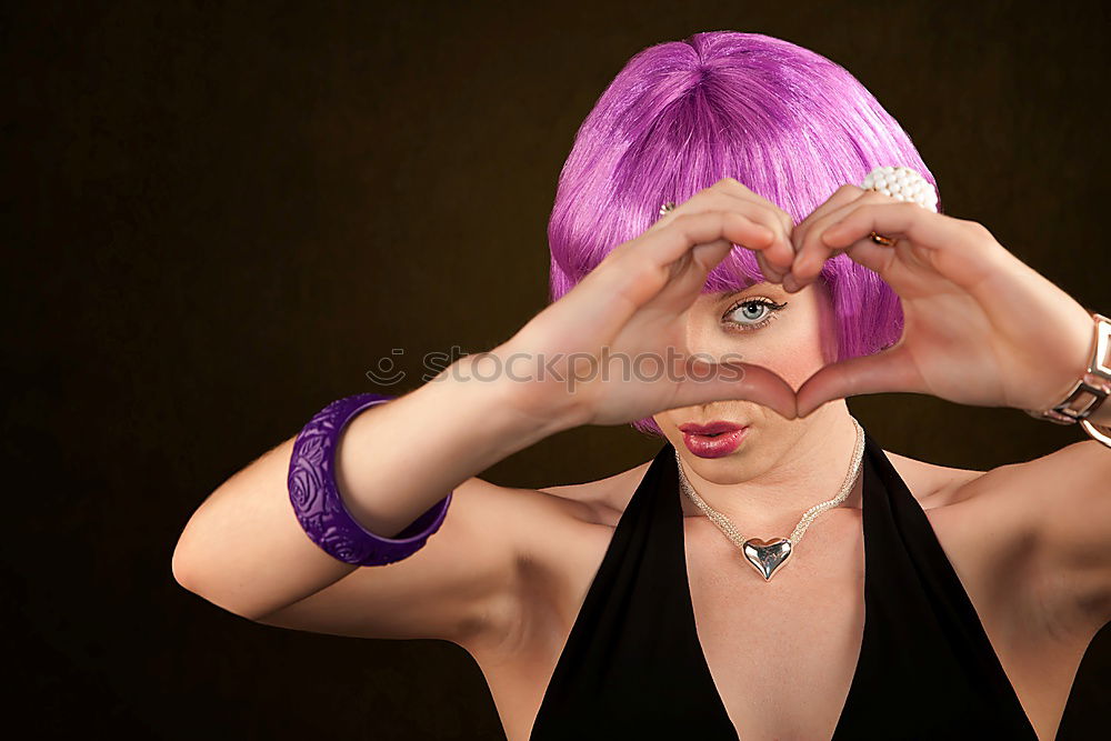 Similar – Girl making a heart shape symbol