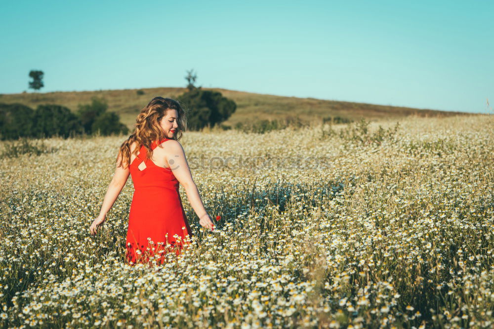 Similar – Woman in middle of wheat field