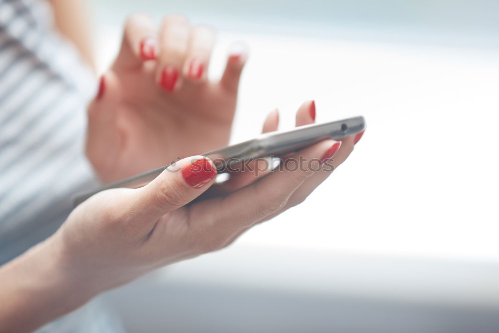 Similar – Image, Stock Photo Using mobile phone