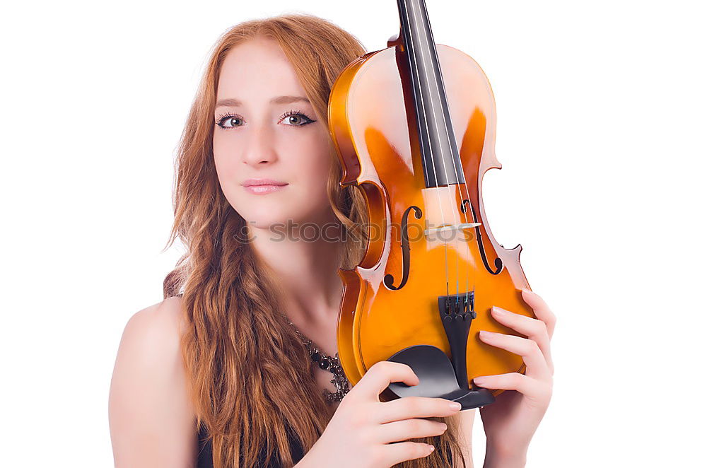 Similar – Image, Stock Photo Pretty young violinist playing the violin